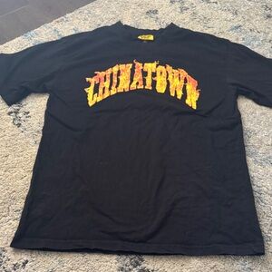 Black Tee with Fiery Chinatown Graphic